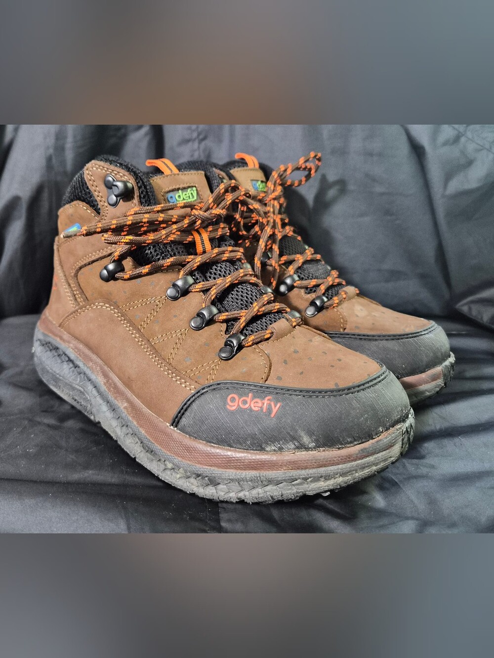 Women's GDEFY Gravity Defyer Trail Lane Brown Leather Hiking Boots Sz. 7.5